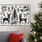 Woodcut Christmas I by Daphne Brissonnet Canvas Wall Art Print Framed